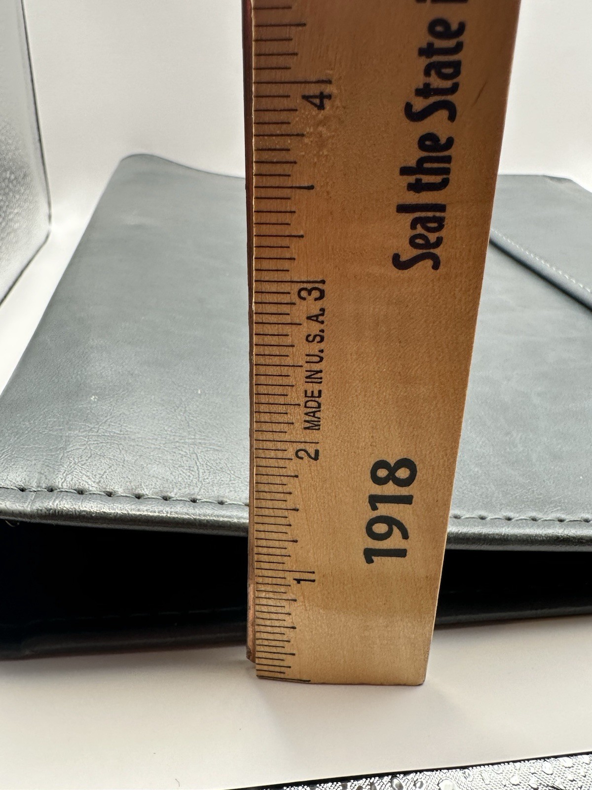 Cambridge Gray Leather Daily Use Binder with Metal Corners & Card Holder