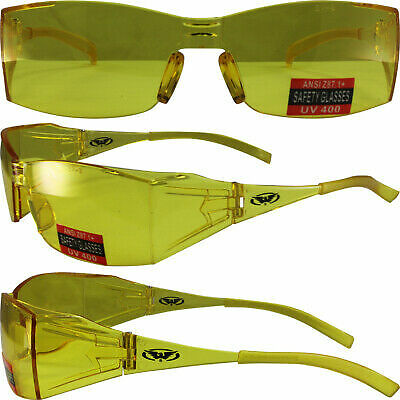 GLOBAL VISION EYE-Q SAFETY GLASSES SIDE SHIELD SHATTERPROOF UV400 YELLOW