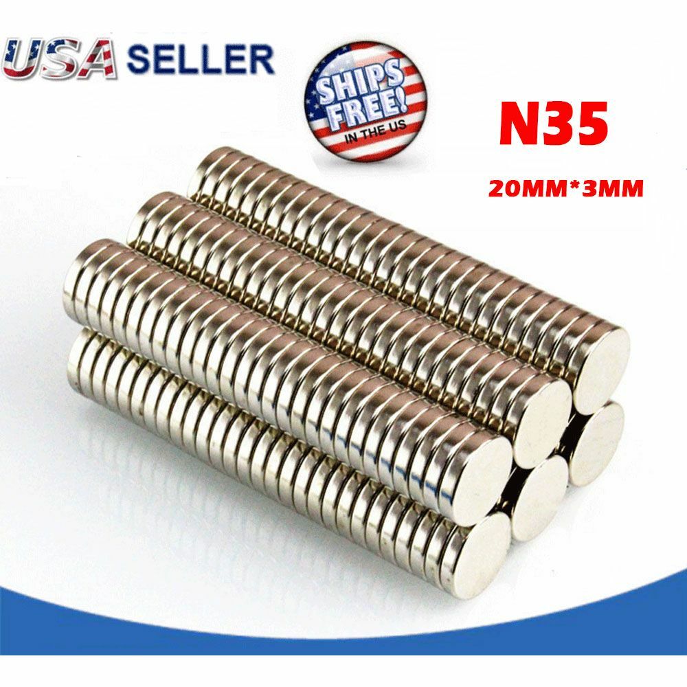 5 50 100pcs 20mm x 3mm 13/16″x1/8″ Strong Disc Rare Earth Neodymium Magnets US