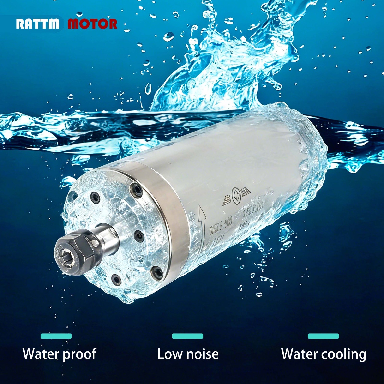 US SHIP】0.8KW 110V Water Cooled Spindle Motor 65mm+1.5KW 110V VFD Inverter