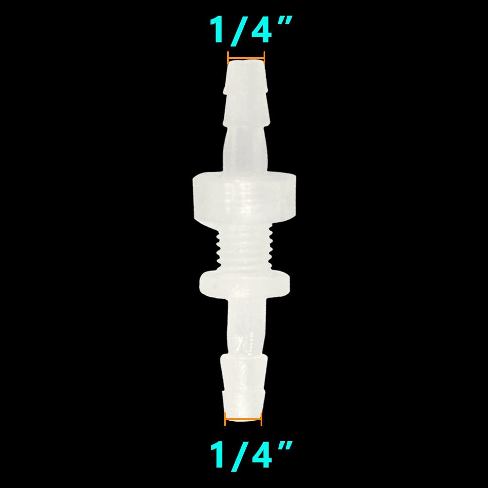 1/4″ Hose Barb Thru-Bulk Bulkhead Fitting Hex Barbed Fitting Plastic Adapter …