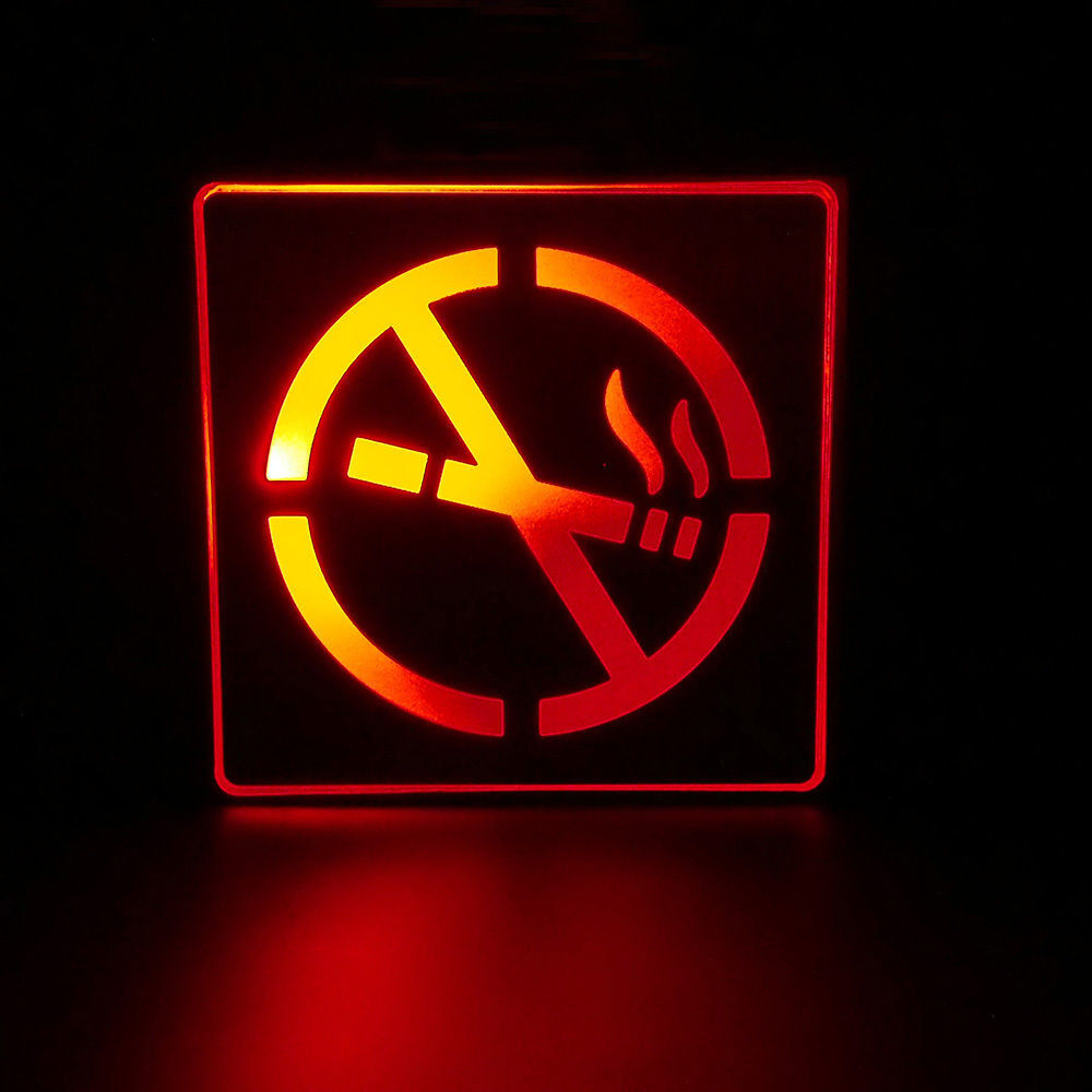 No Smoking Sign Light 4.5″ Red LED Aluminum Wall Light Lamp Business Shop Bar