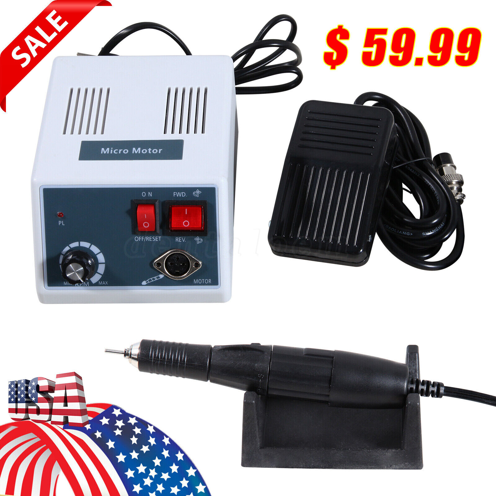 Dental Lab Marathon Electric Micromotor Polishing Unit & 35K rpm Motor Handpiece