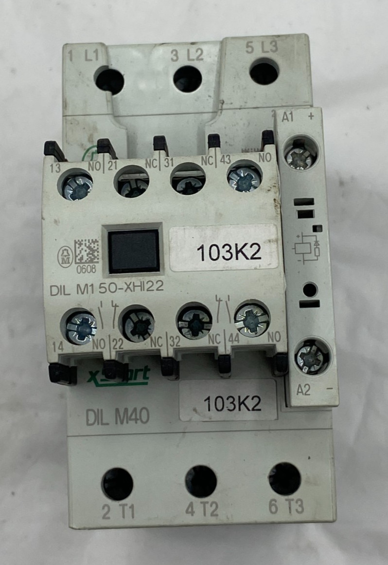 MOELLER DIL M1 50-XHI22 CONTACT BLOCK 103K2 600VAC MAX.15A