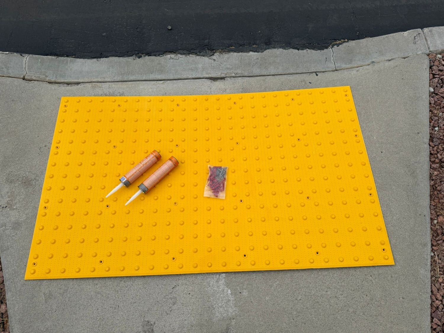 Sandbaggy ADA Warning Pads (USA MADE) – Yellow Surface Mount Truncated Dome Mats