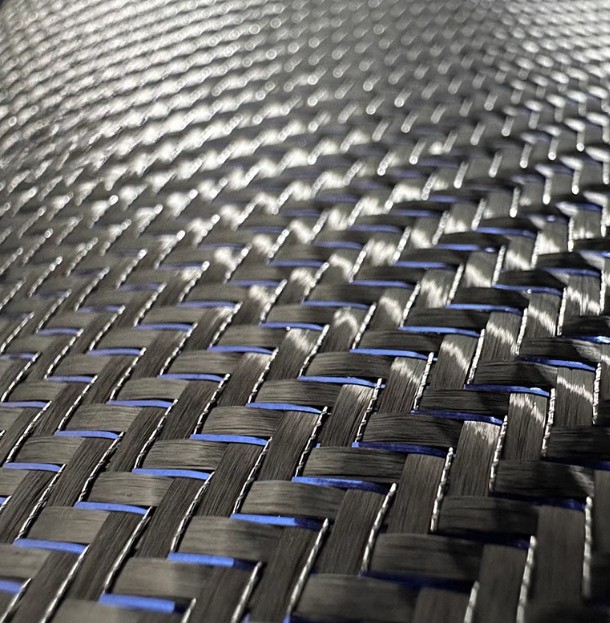 3K Carbon Fiber Blue Metallic Reflection Mixed Twill Fabric Cloth 100cm * 50cm