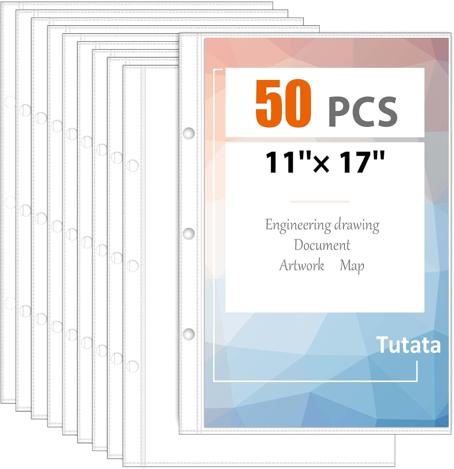 Page Protector for 11×17 Paper 50 Pack Tabloid Size Sheet Protectors 11×17…