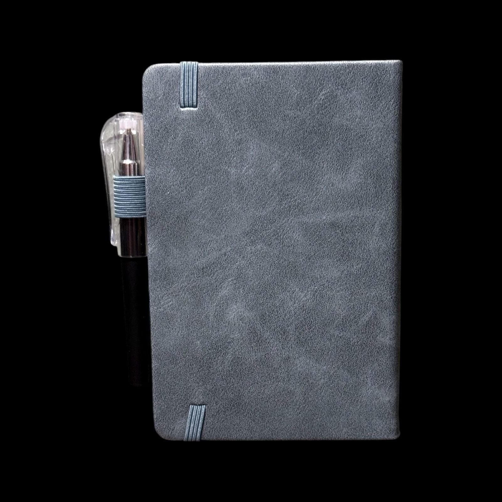 Steel Blue Gray Tree of Life Embossed Small Hardcover Lined Journal with Pen