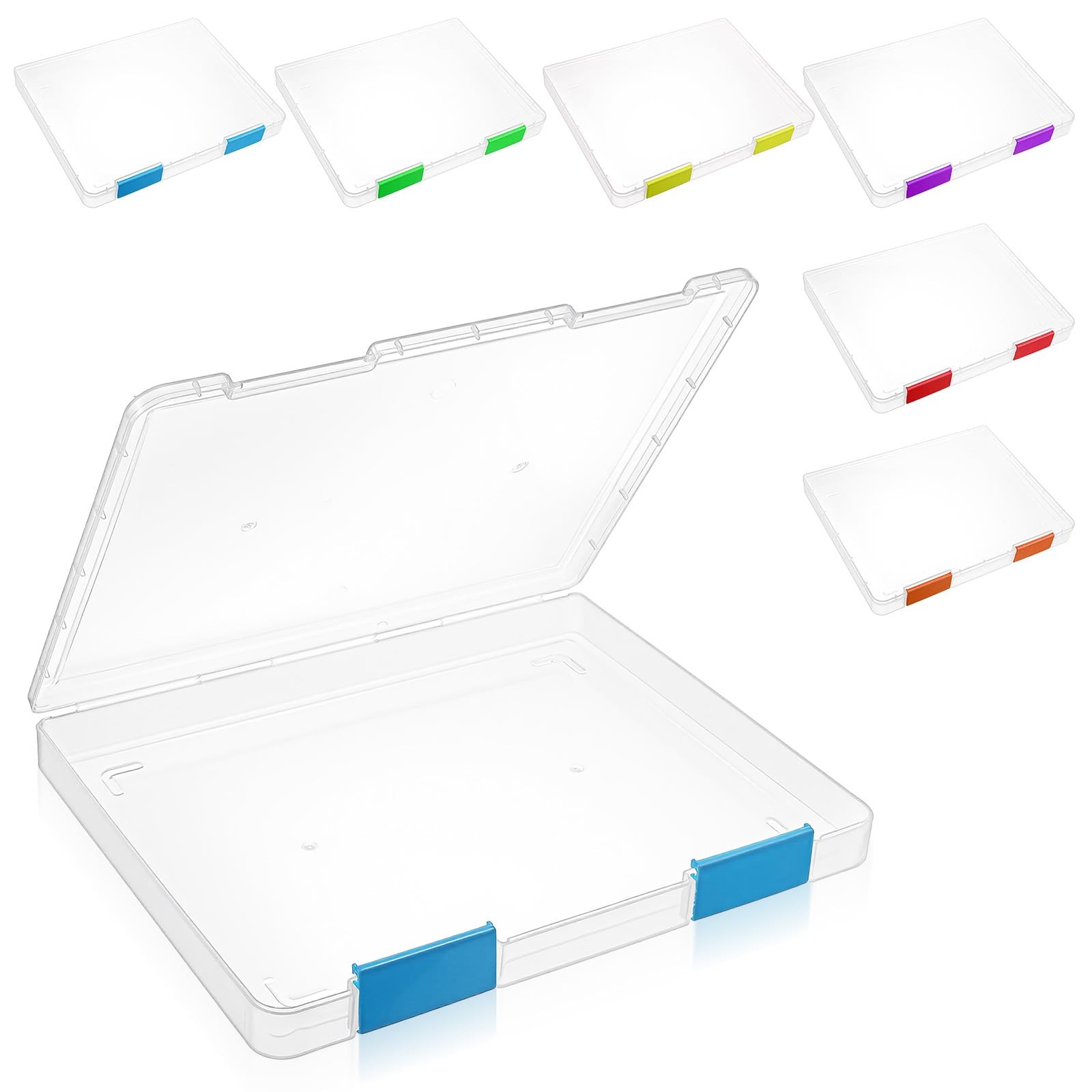 zisiueel 6 Pcs Clear A4 File Box Document 12.4 x 9.65 x 1.18 inches, clear