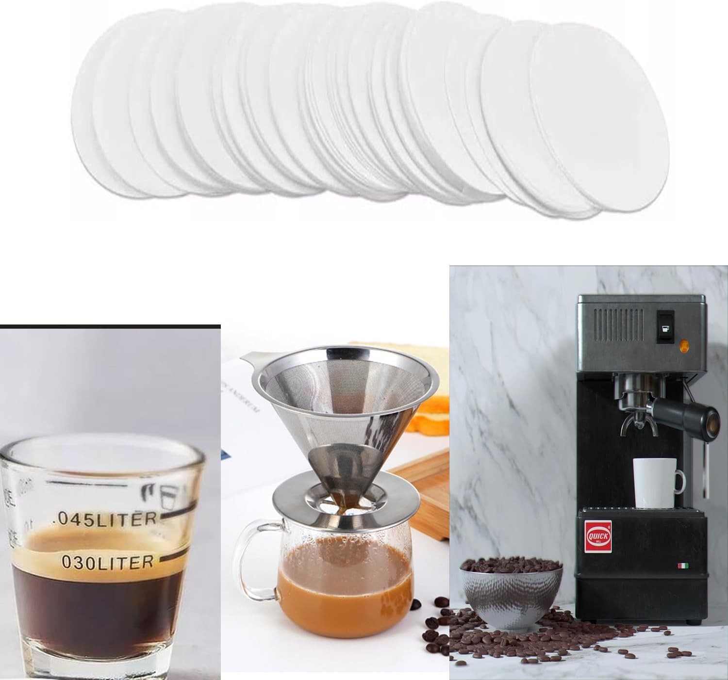 500 Count Replacement Paper Filters, Round Disposable Coffee Filters Paper