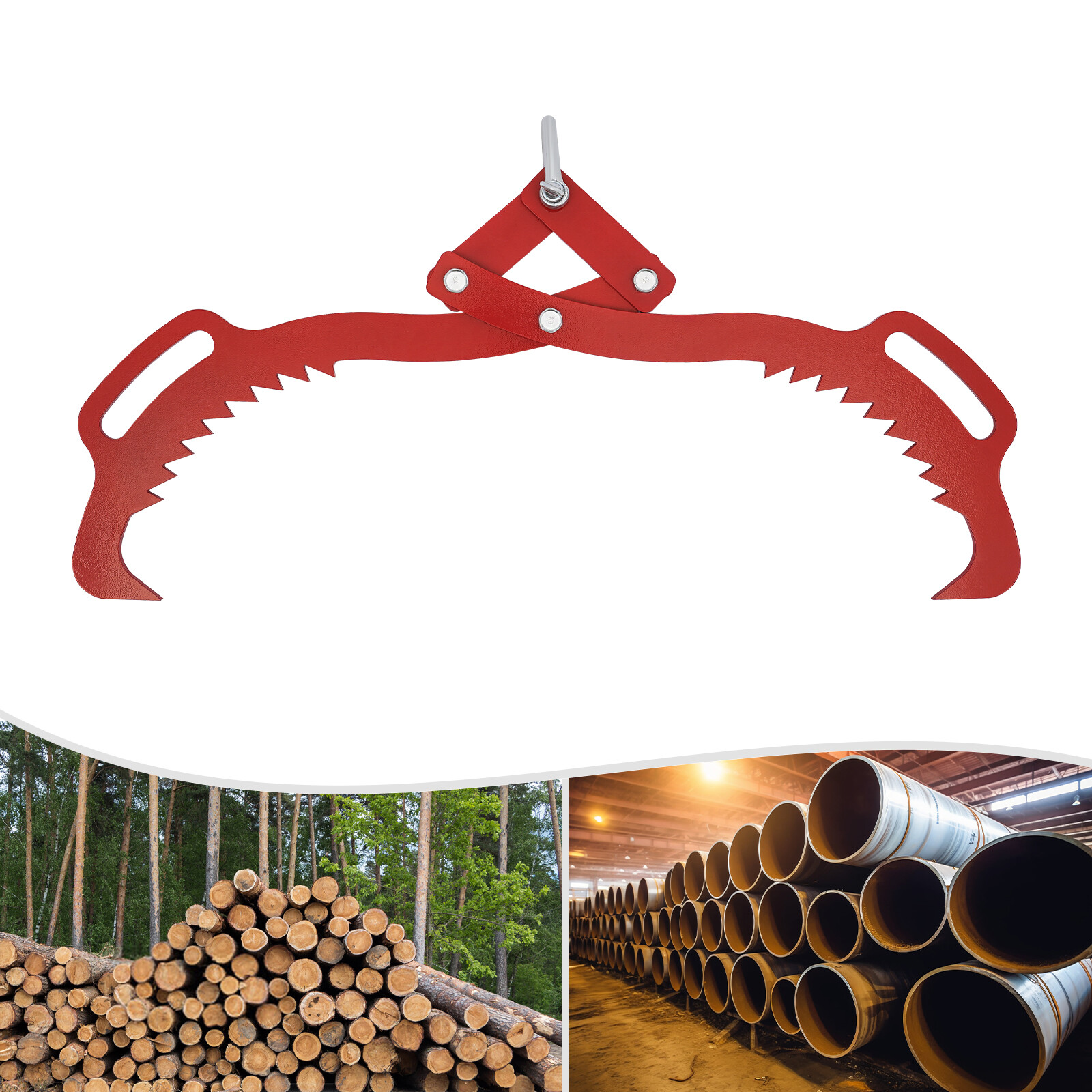 25″ Claw Hook, Log Lifting Tongs, Heavy Duty Grapple Timber Claw 1000kg 2200lbs