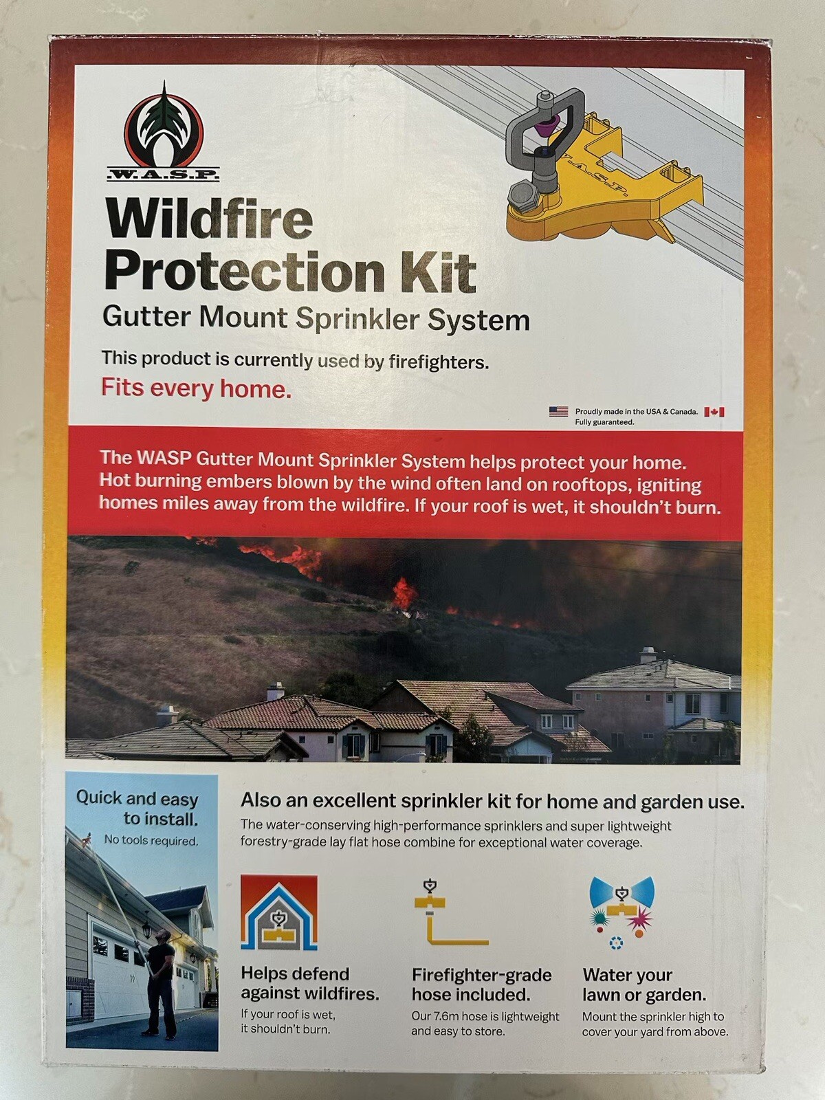 Wildfire Protection Full Kit – 2 Roof Sprinklers with Gutter, Wall, or Fence …