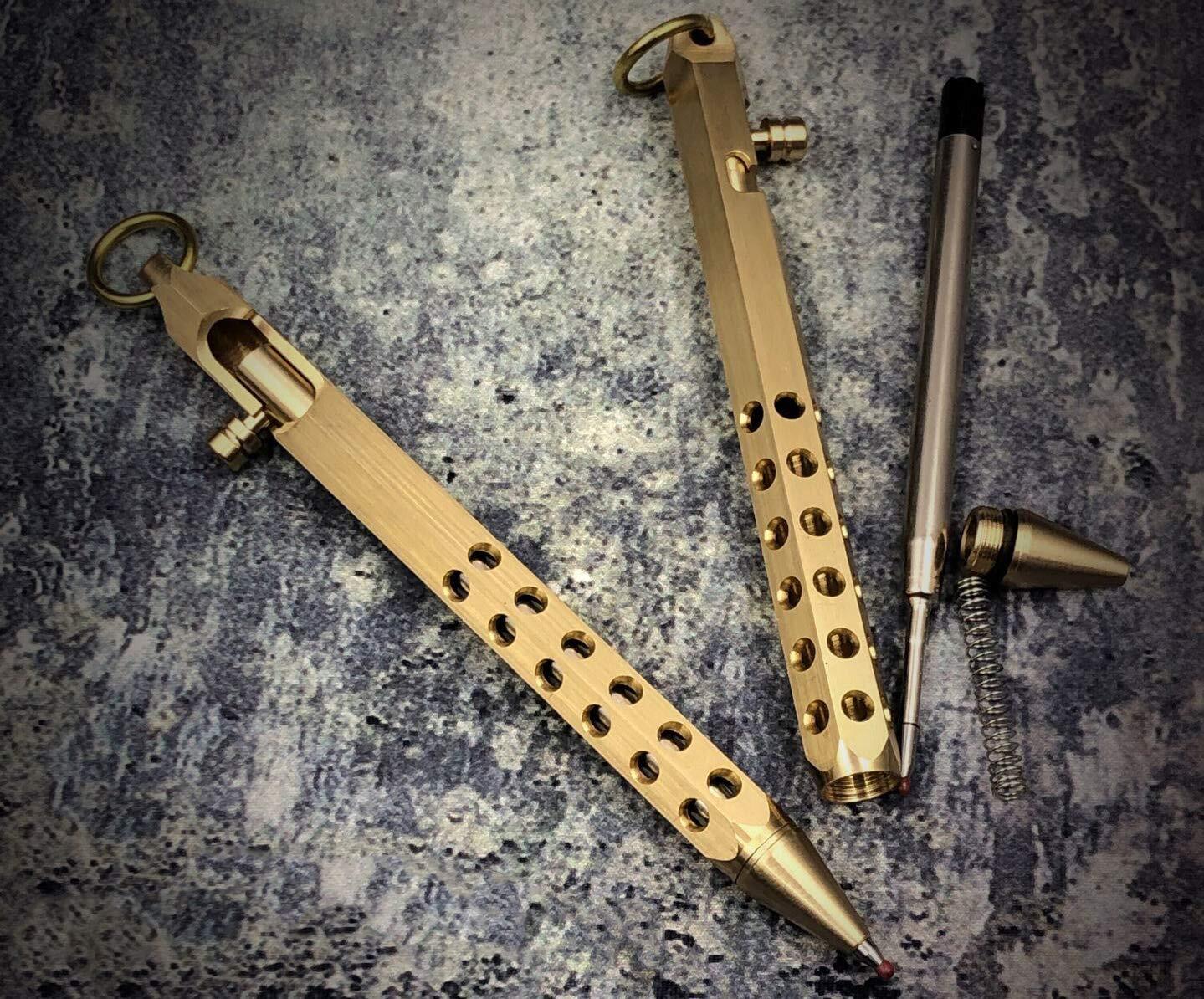 Six-Edge Solid Brass Bolt Action Pen Pocket-Sized for Everyday Use