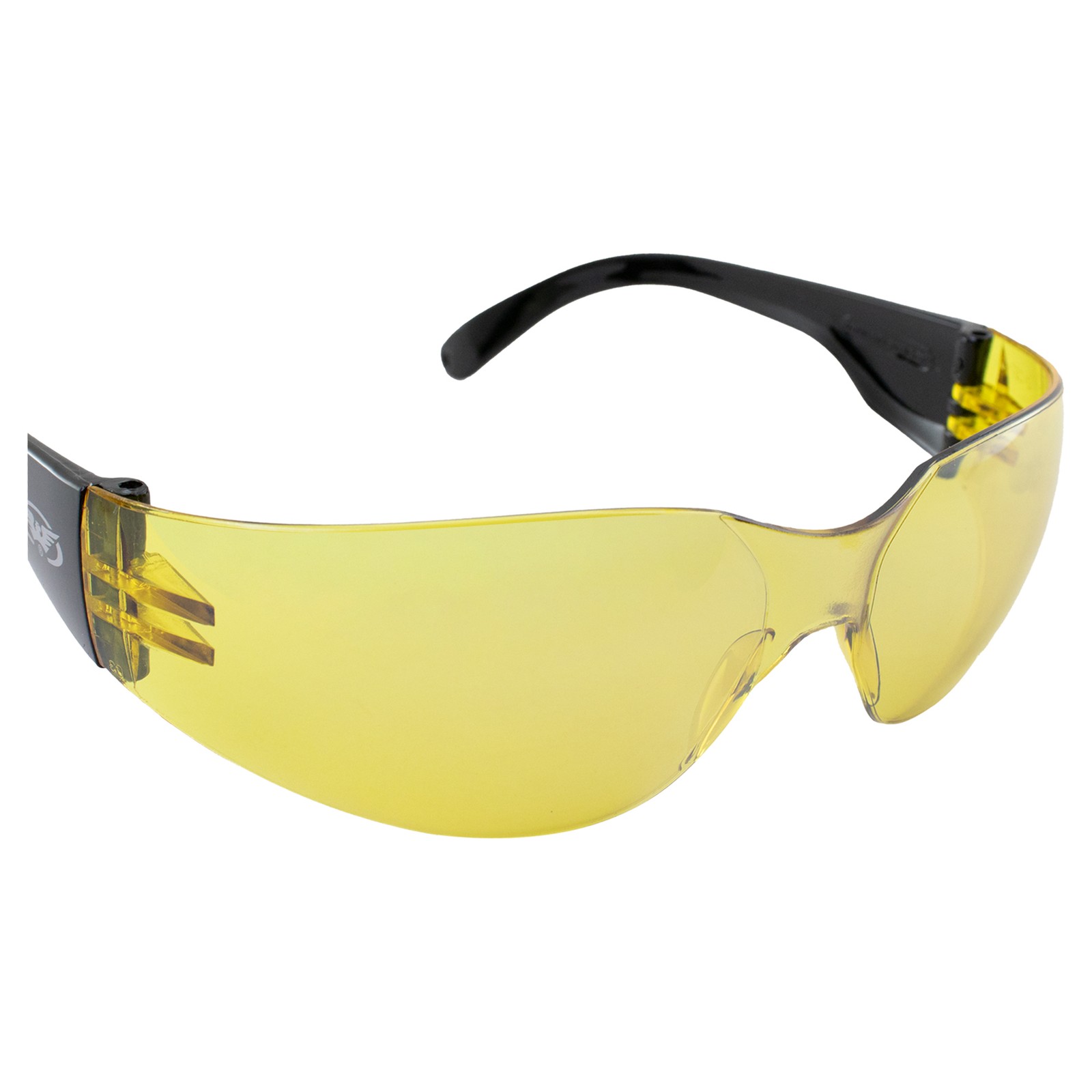 RIDER WRAP AROUND SAFETY GLASSES SHATTERPROOF YELLOW LENS by GLOBAL VISION