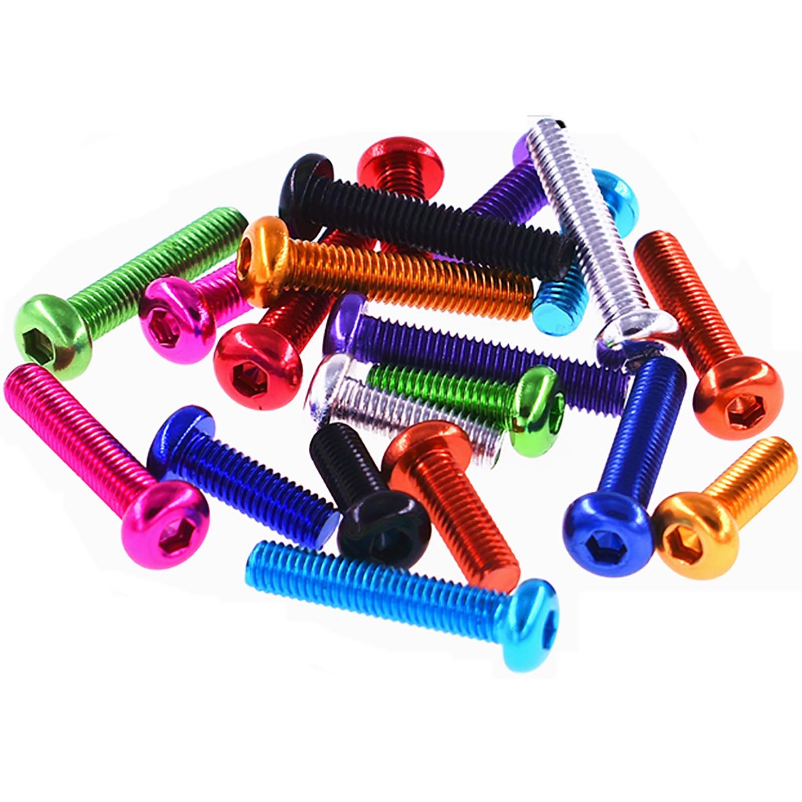 M3.5 Aluminium Alloy Colourful Button Head Bolts Allen Key Hex Socket Screws