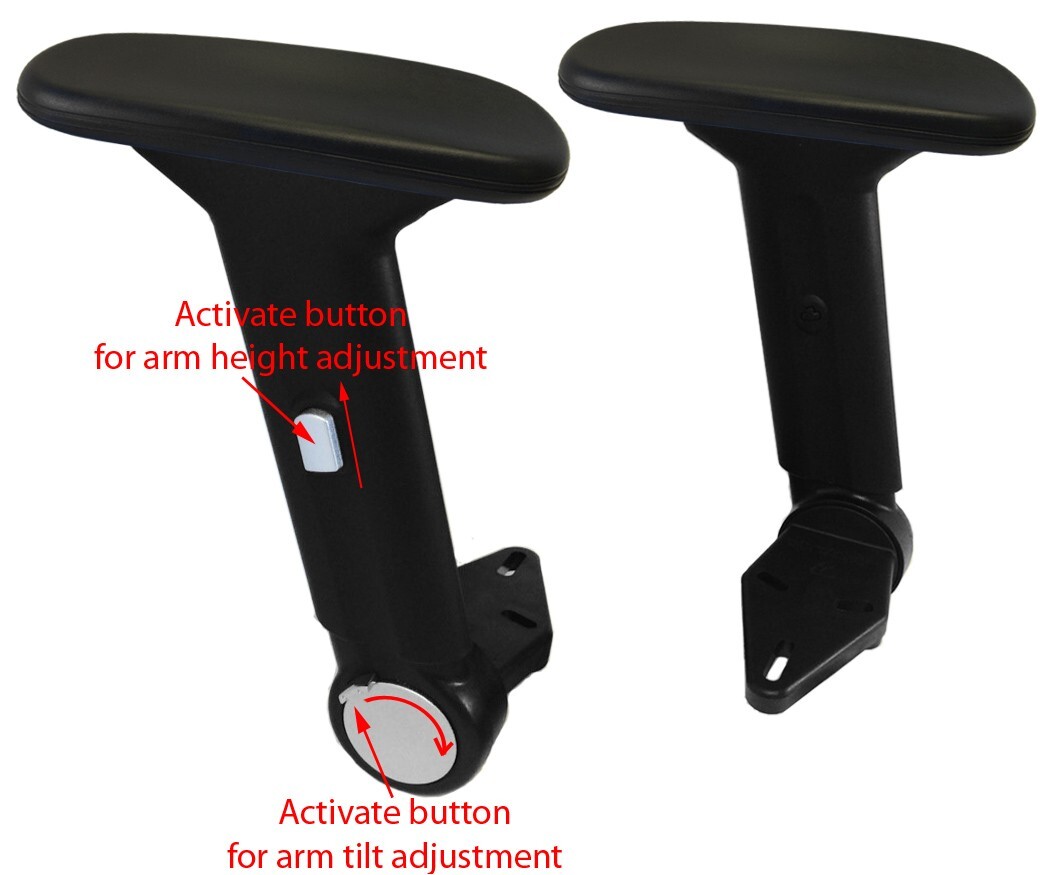 Height Adjustable Chair Armrest w/ Arm Pads & Fold-Away – Pair – S4761-K