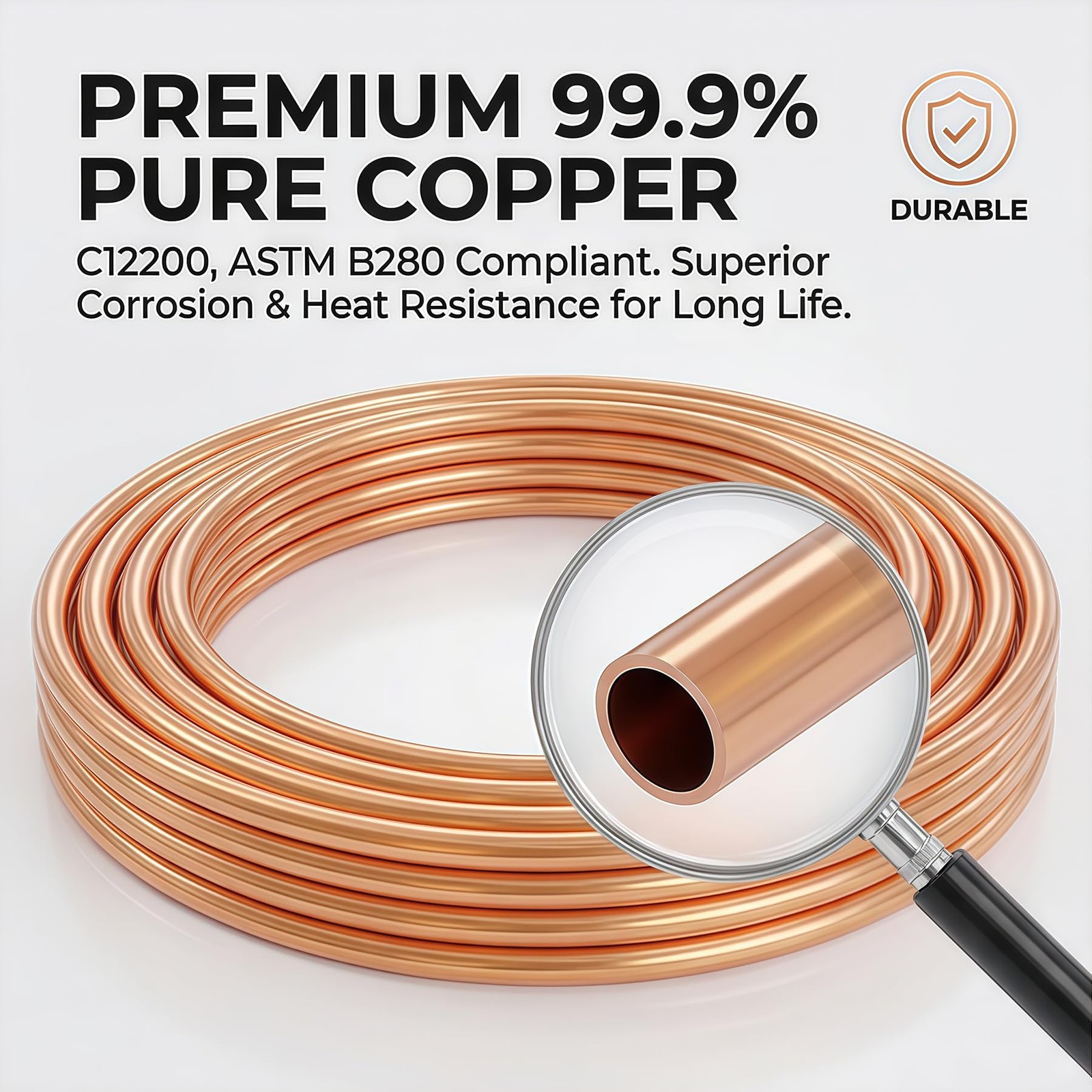 6.5 Ft Pure Copper Tubing 2.2mm OD x 1.2mm ID, Wall Thinkness: 0.5mm 99.9% C1…