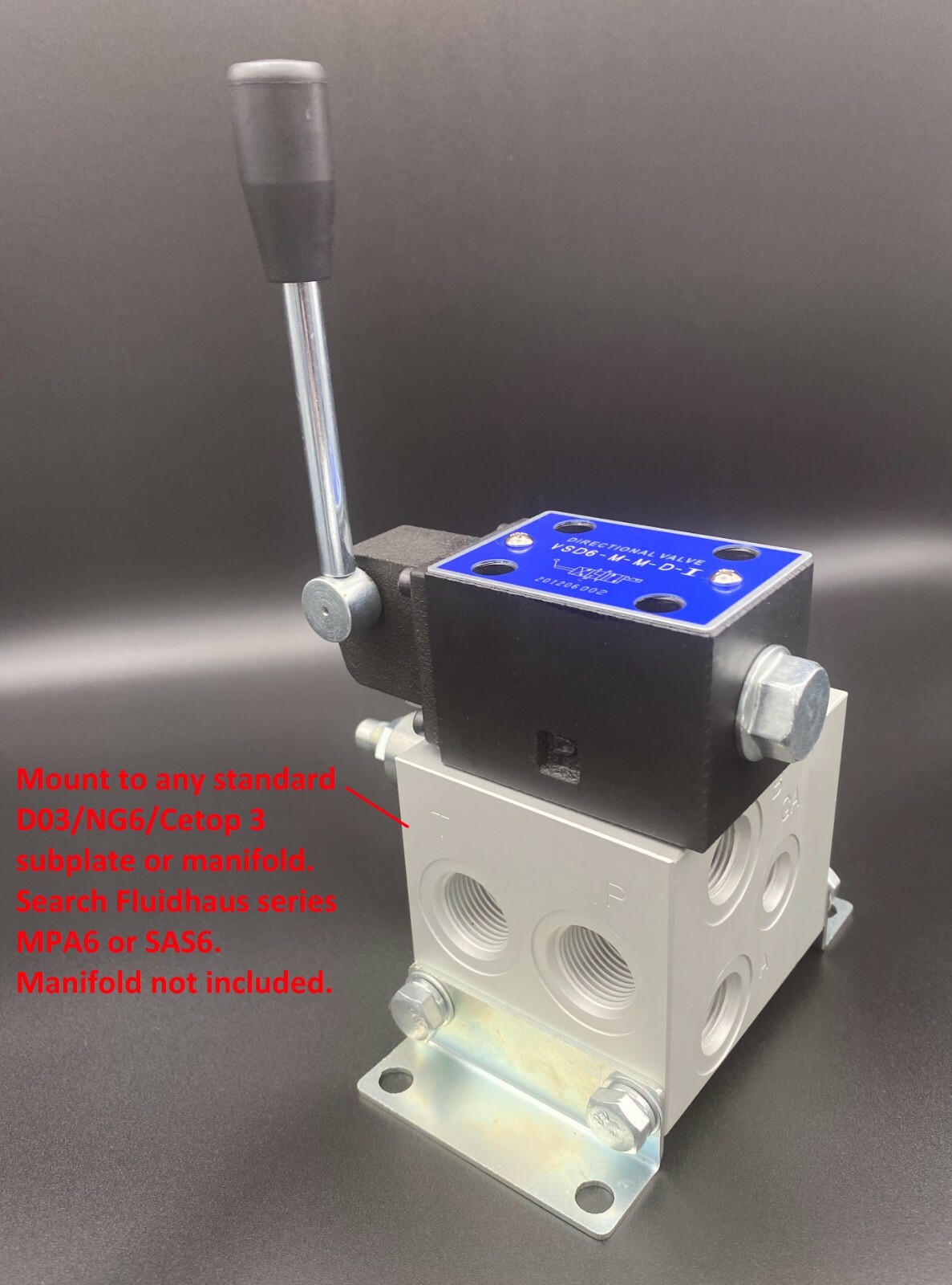 Hydraulic Directional Control Valve D03 (NG6) Manual Lever 21 GPM 4560 psi