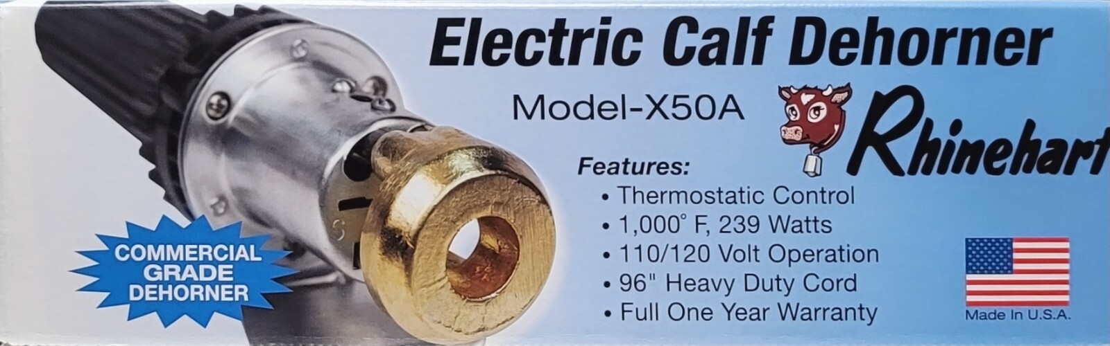 Rhinehart Factory Direct Electric Dehorner X50A 00509 3/4 Tip
