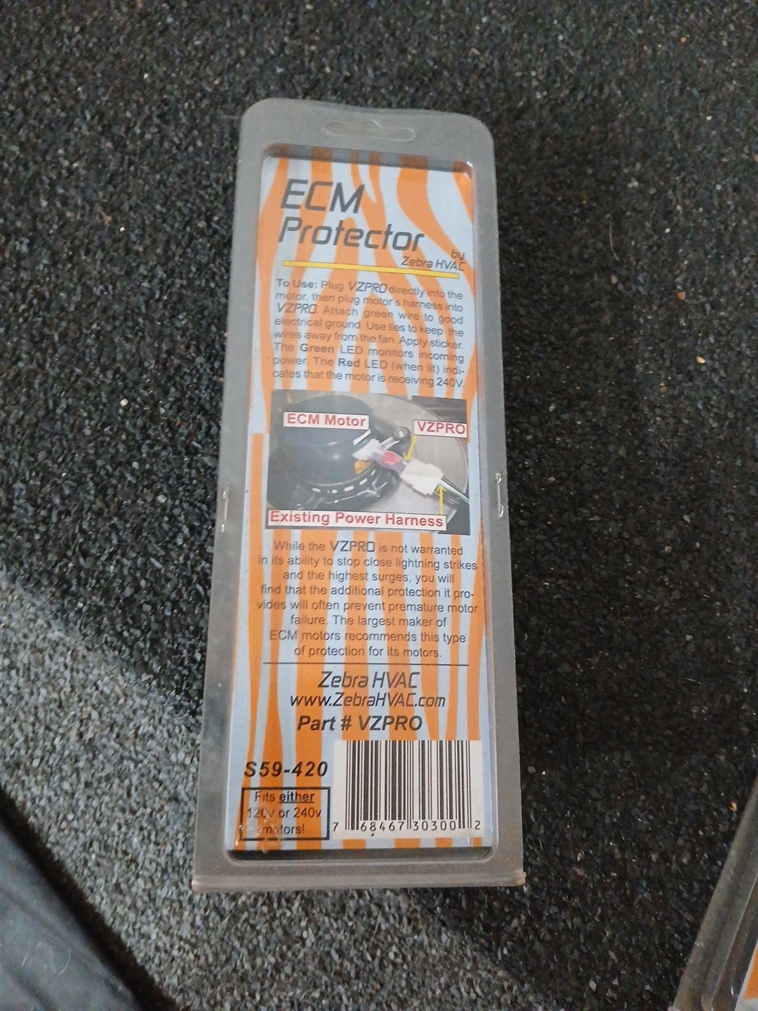 Zebra Instruments VZPRO ECM Motor Protector S59‑420 Surge Protection S59420 NEW
