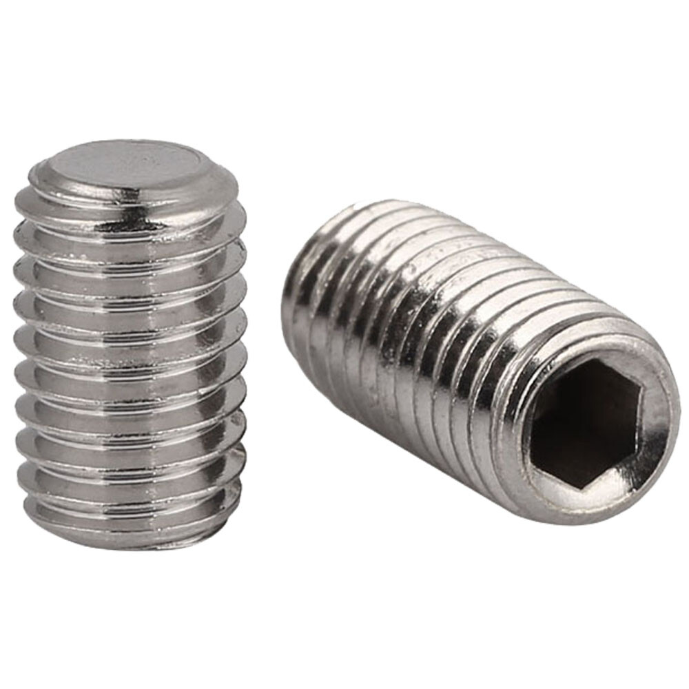 M4 x 0.5 Fine Thread Stainless Steel Grub Screws Socket Set Screws w/ Flat Point