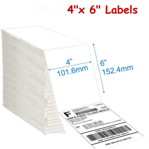 4»x6» Direct Thermal Labels Shipping LABELS for Zebra 500 ~ 6000 Pcs