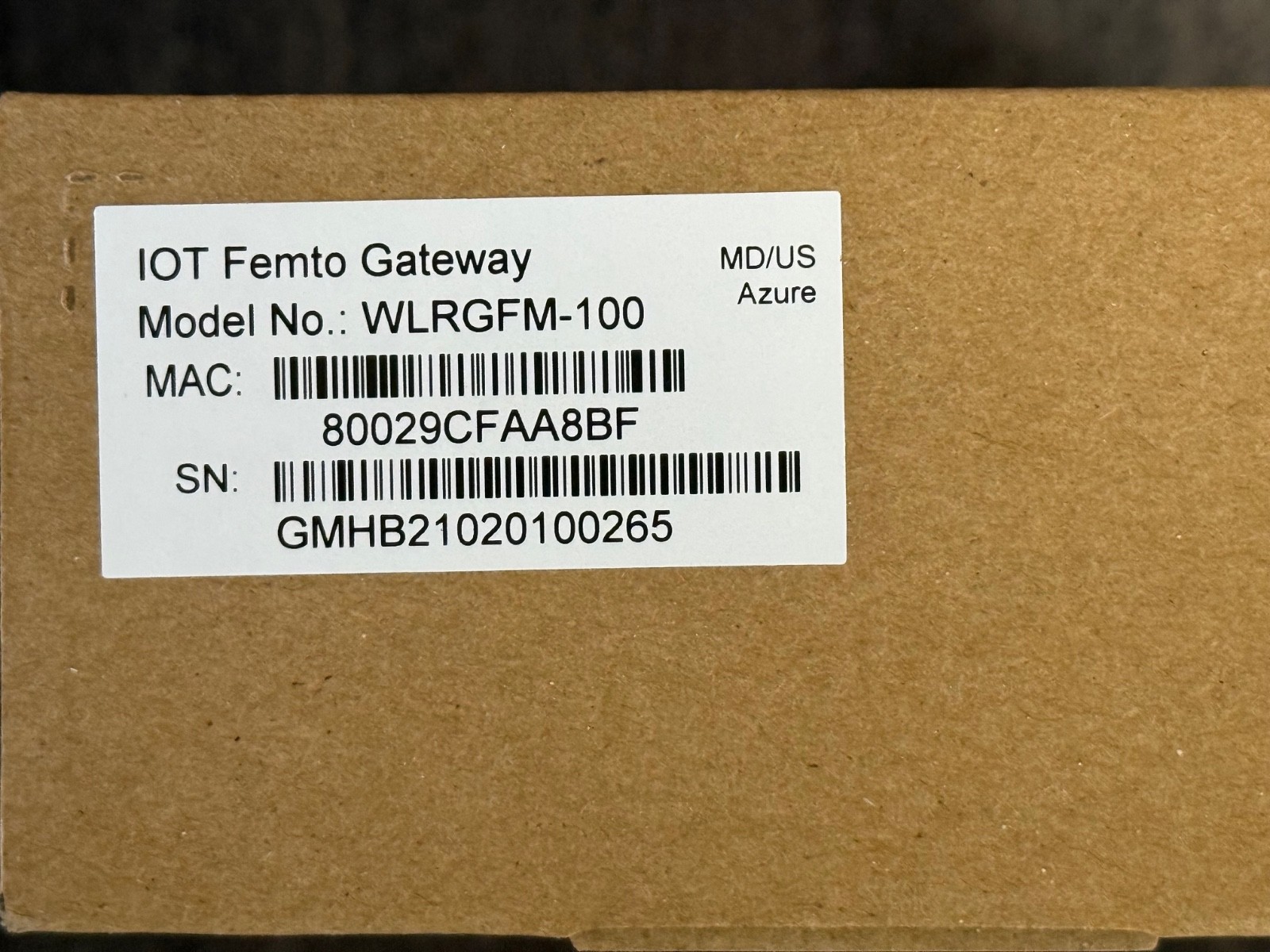 WLRGFM-100 IoT Femto Gateway LoRa Network Gateway w/ Power Adapter & Box
