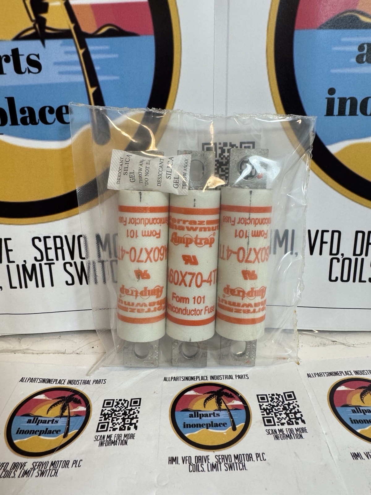 Kit 3 Pcs Mersen A60X70-4TI 70A 600VAC High Speed Fuse Amp-Trap A60X New Sealed