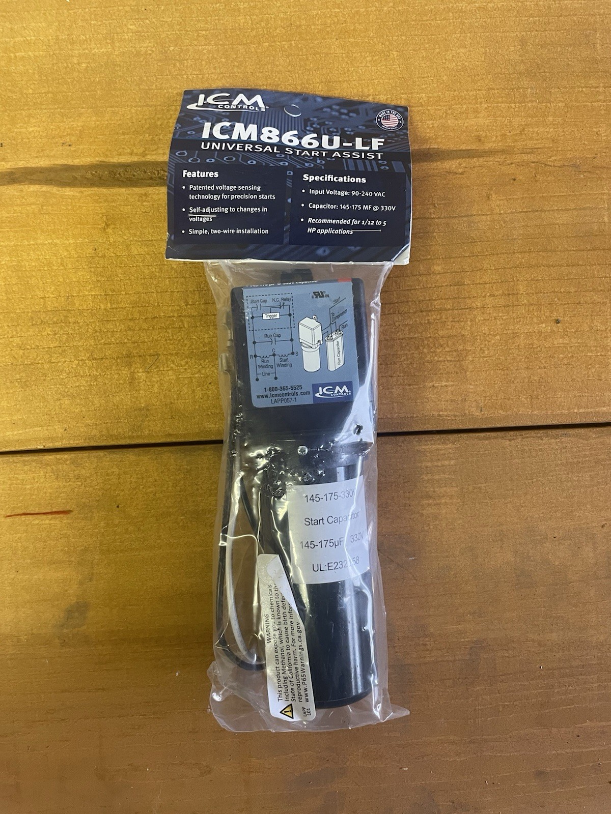 ICM866U-LF Motor Hard Start, Voltage Sensing w/ High-Powered Relay for 1/12-5HP