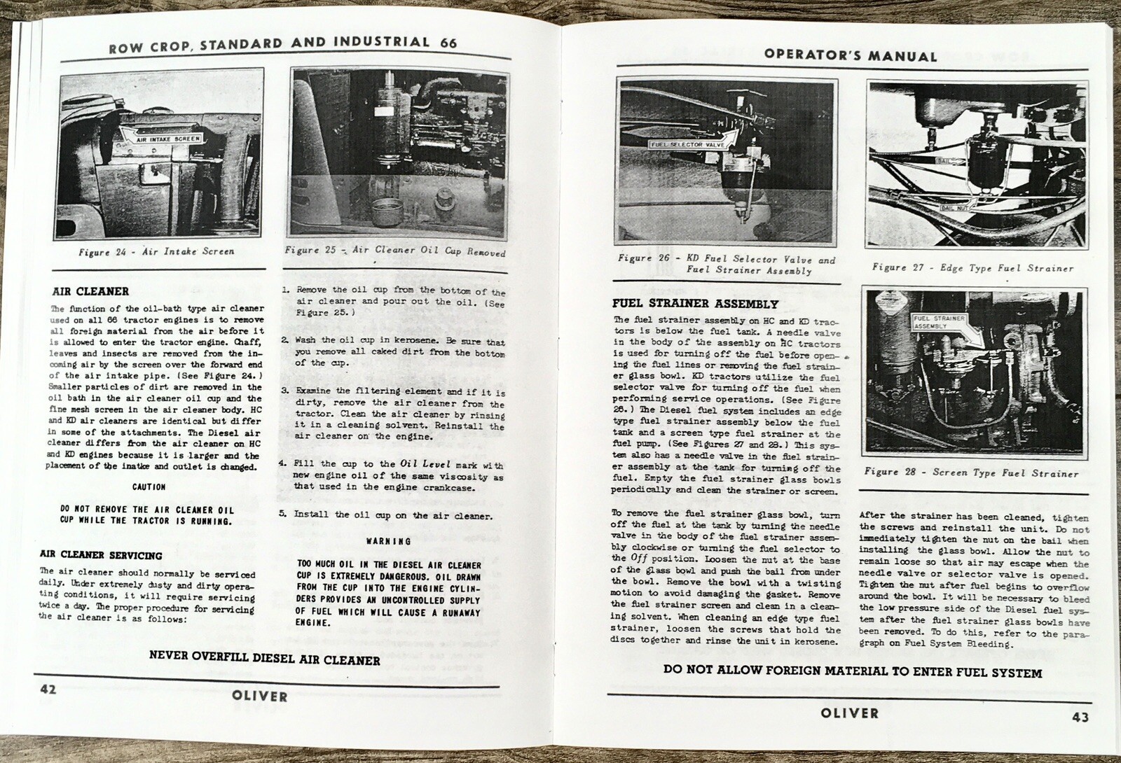 Oliver 66 Tractor Operators Manual Owners Book Maintenance Adjustments Lube