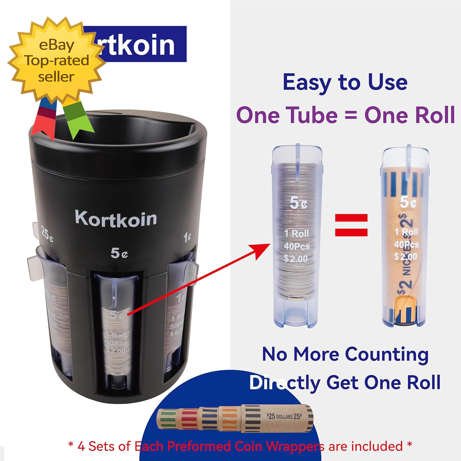 Automatic Coin Sorter 5 In 1 Coin Counter Machine Coin Wrappers Change Sorting