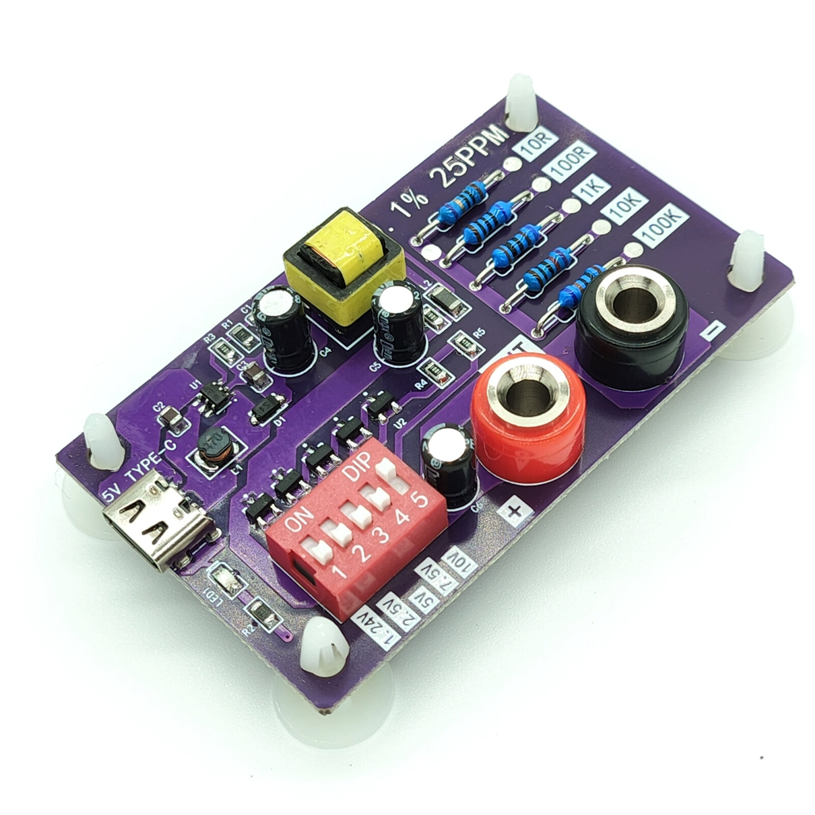 Precision Voltage Reference Module 5-Channels 5 Levels Resistors of Calibratio