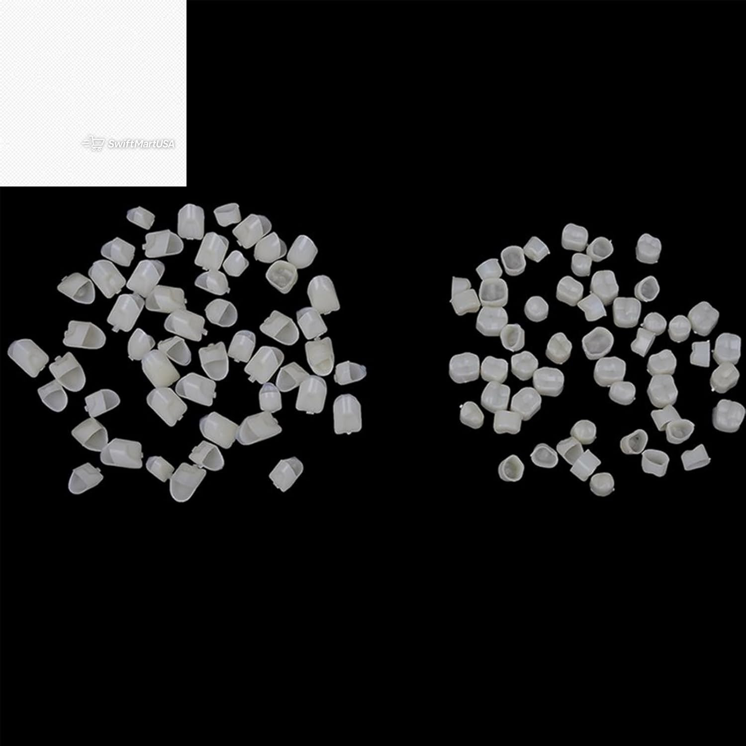 120 Pcs False Teeth Crown Veneers Anterior Posterior Set with Thermal Beads Cap