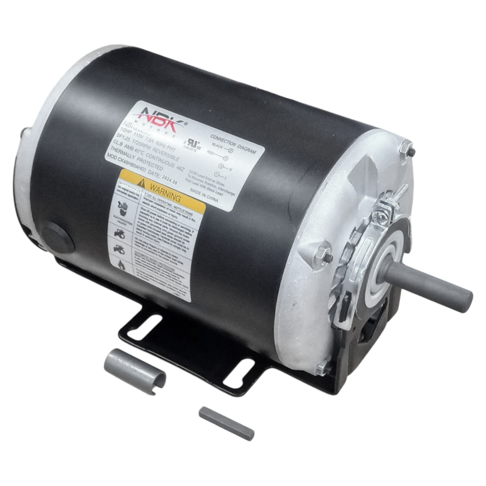 Belt Drive Motor 1/2 HP 1725 RPM 115 Volts 7.6 Amps Ball Bearing Shaded Pole