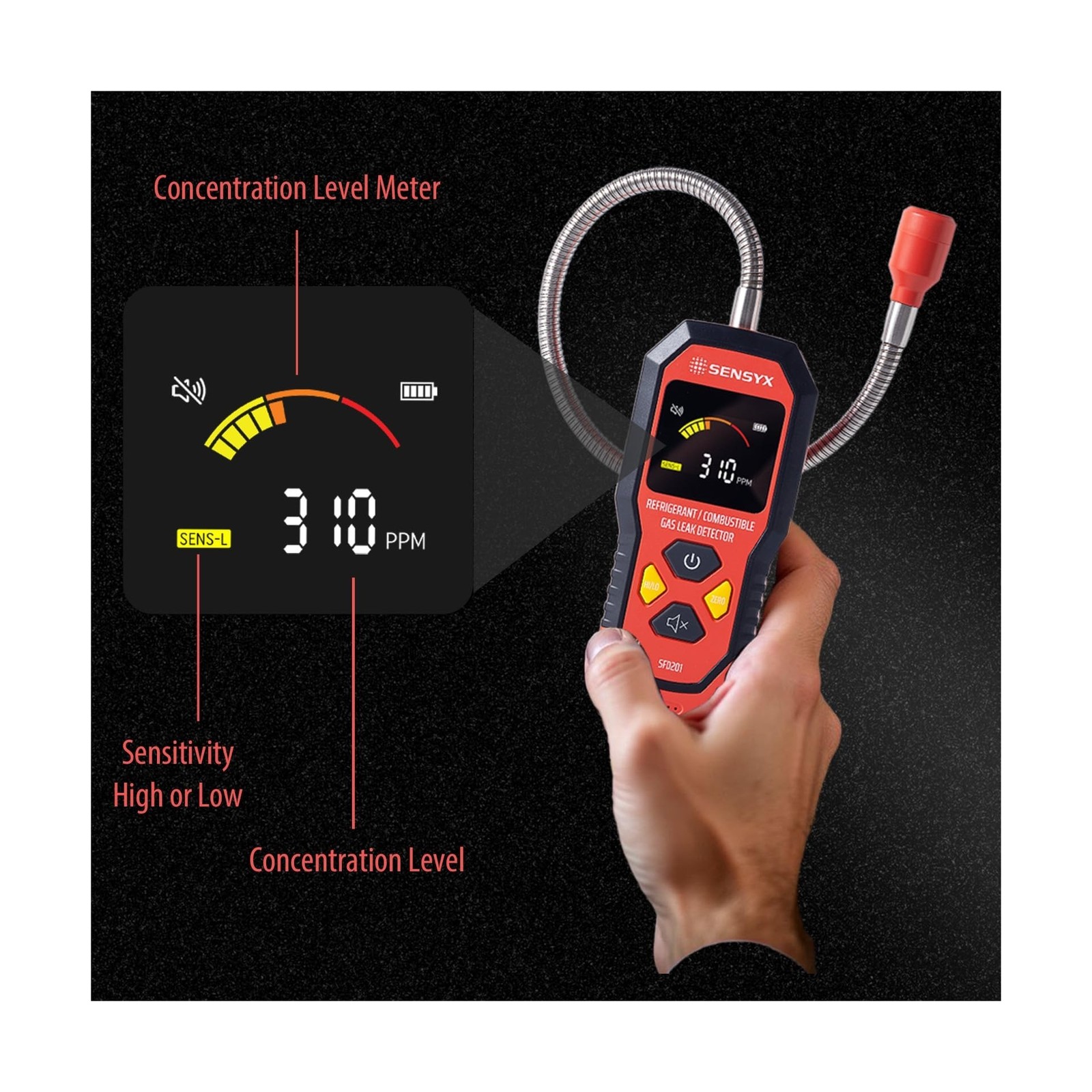 Rechargeable HVAC Refrigerant Leak Detector, Halogen Freon Sniffer,… Fast Ship