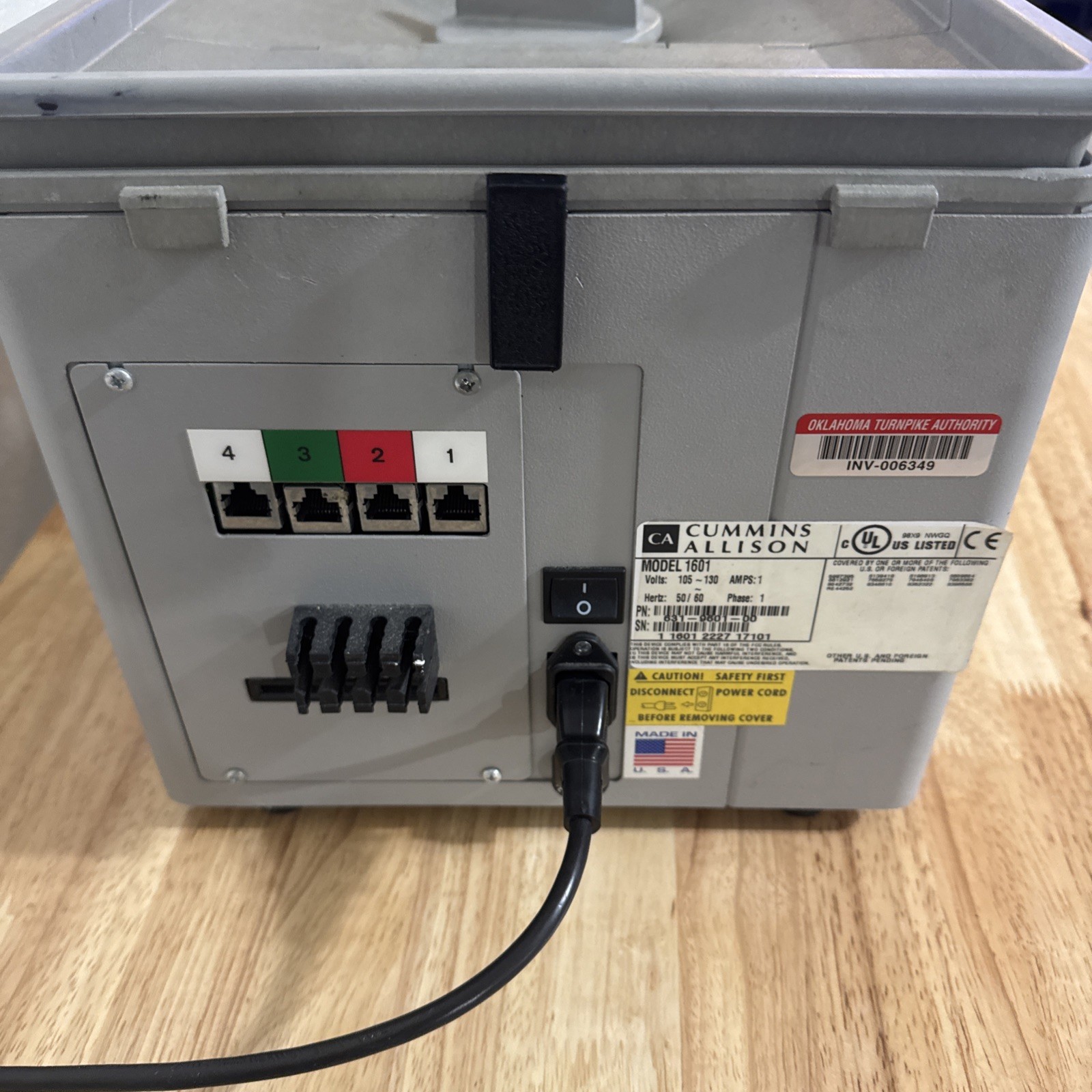 Cummins Allison Jetsort 1601 Series Coin Counter – Tested Working
