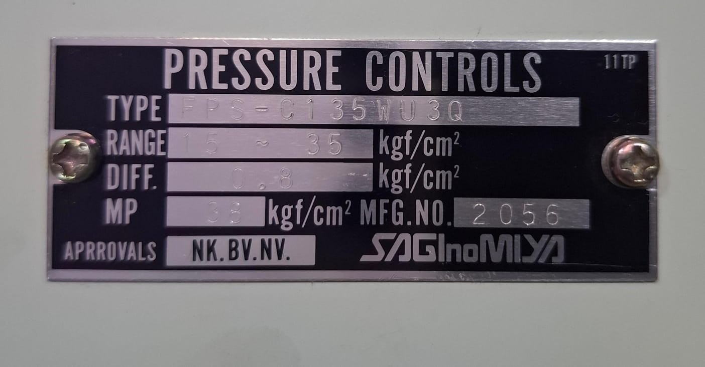 Saginomiya Pressure Control Switch FPS-C135WU3Q Range: 15 – 35kgf/cm2