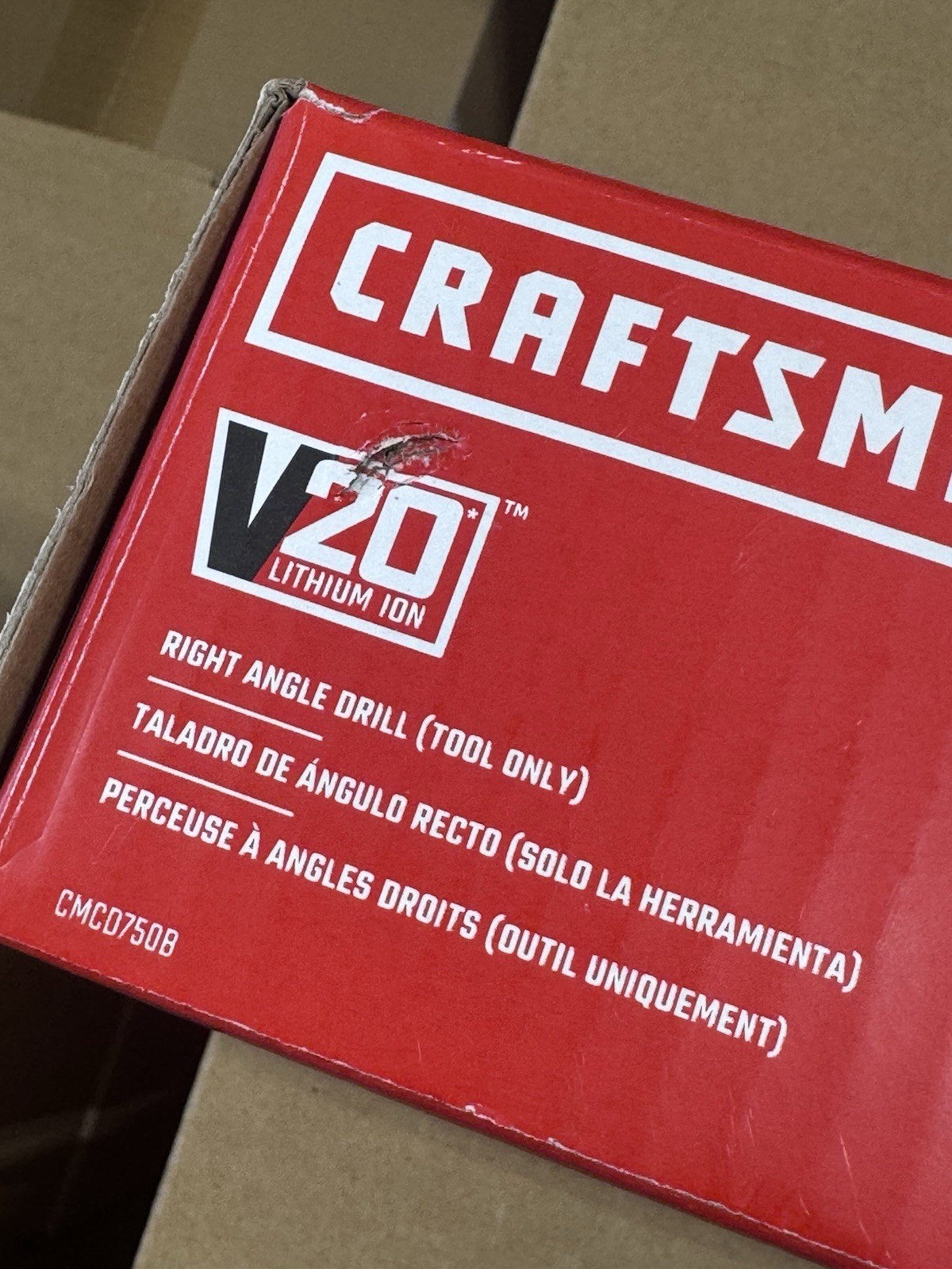 Craftsman V20 Cordless 3/8-Inch Right Angle Drill (Tool Only) CMCD750B – New