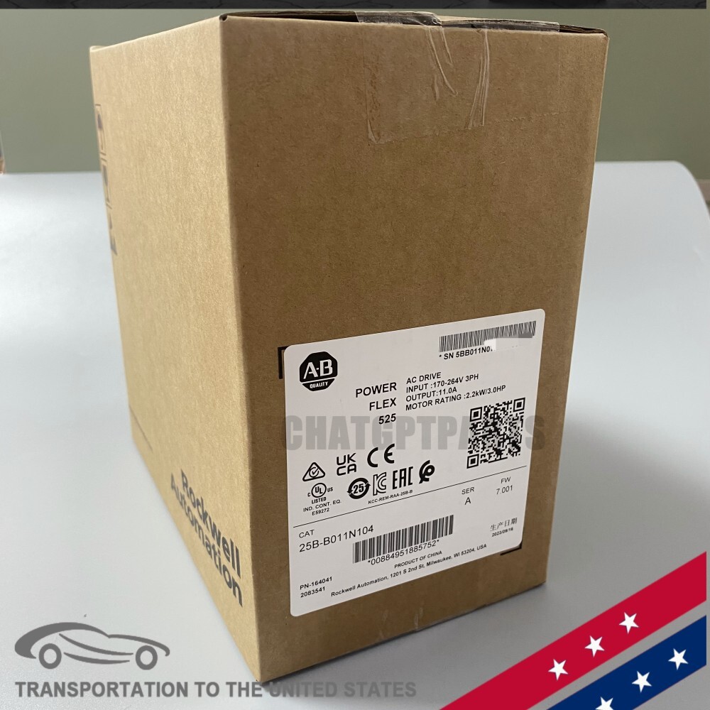 Allen-Bradley 25B-B011N104 Ser A PowerFlex 525 AC Drive 3HP 2023 New TX STOCK