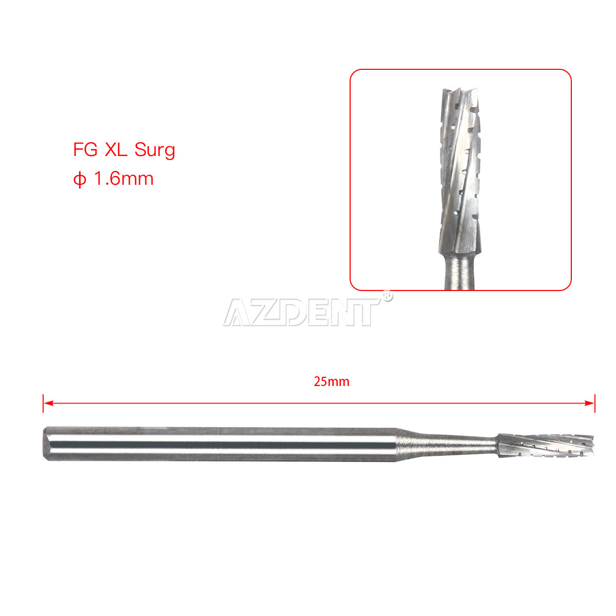 Dental 557 FGOS Surgical Carbide Burs 25mm Length FG-557XL 6Pcs/Box