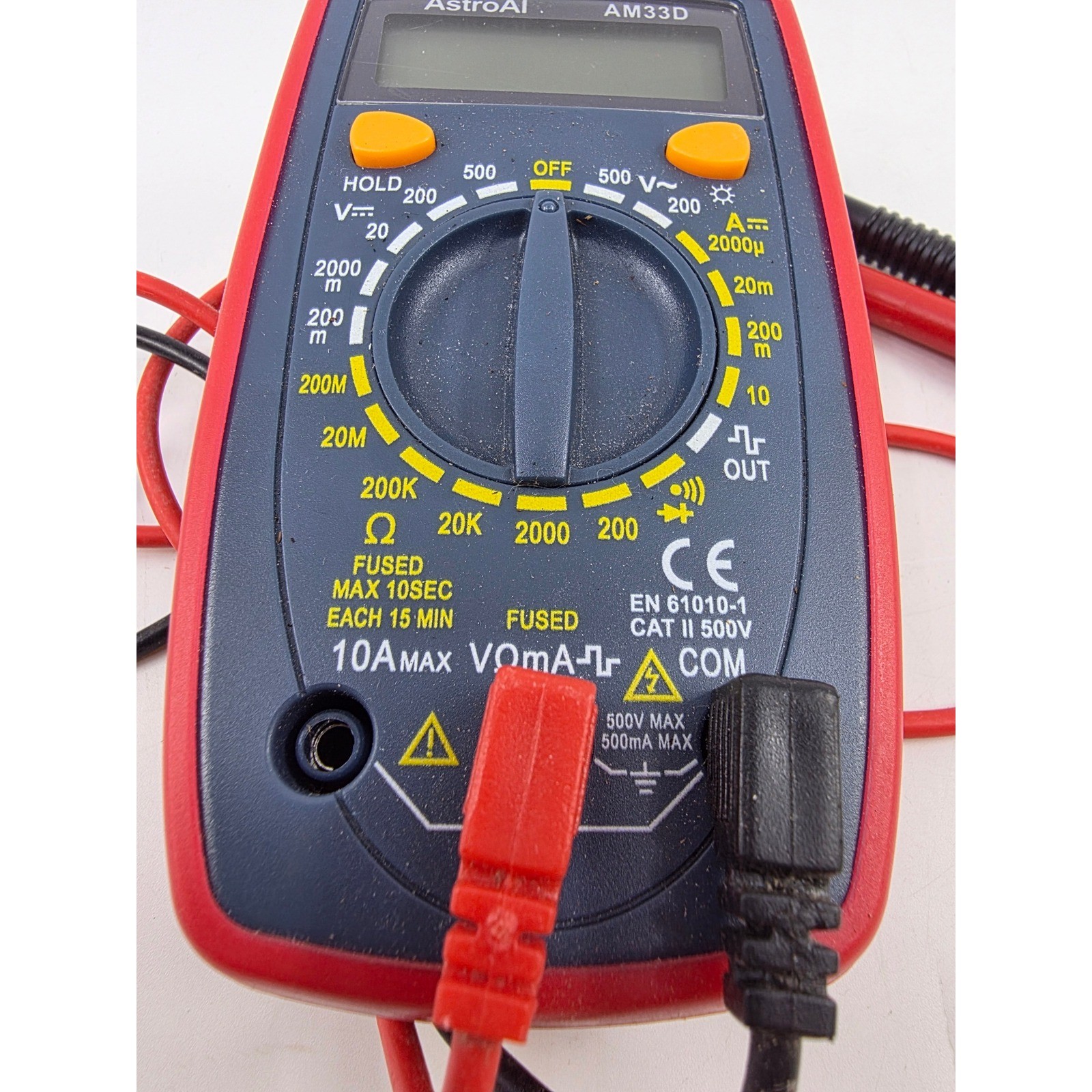 AstroAI AM33D Digital Multimeter Red Handheld Volt Meter AC/DC Voltage Tester