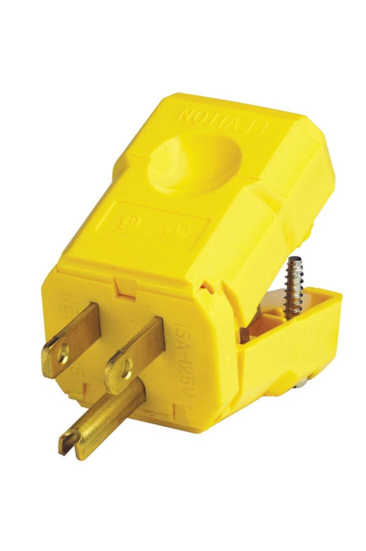 Leviton 15 Amp, 125 Volt, Plug, Industrial Grade, Value not found, Yellow