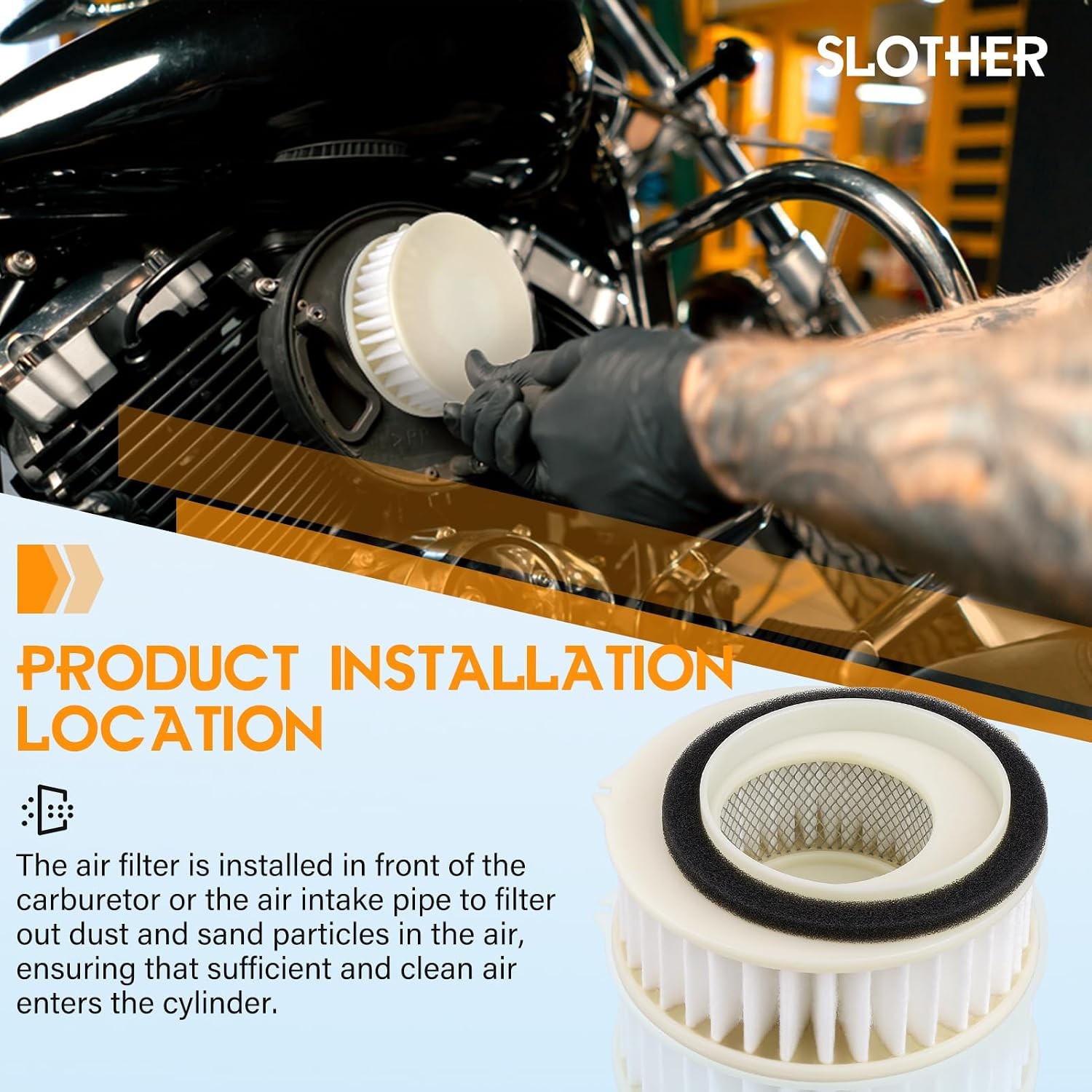 V Star 650 Air Filter 4TR-14451-00 Replacement for Yamaha V Star 650 XVS650 Cust