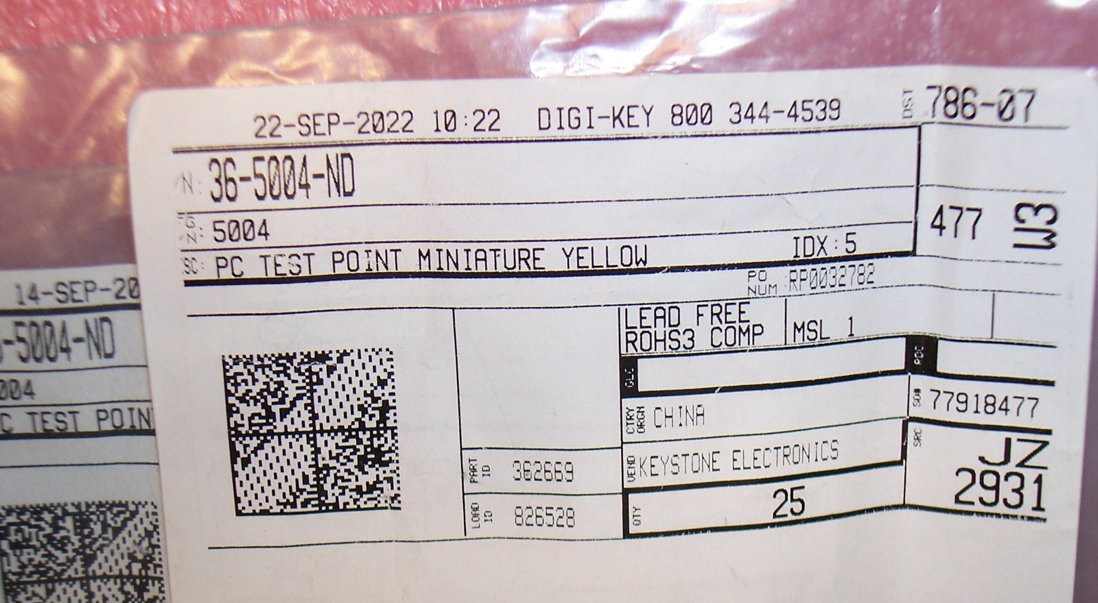QTY (25) 5001 KEYSTONE SILVER MINIATURE PC TEST POINTS BLACK ROHS