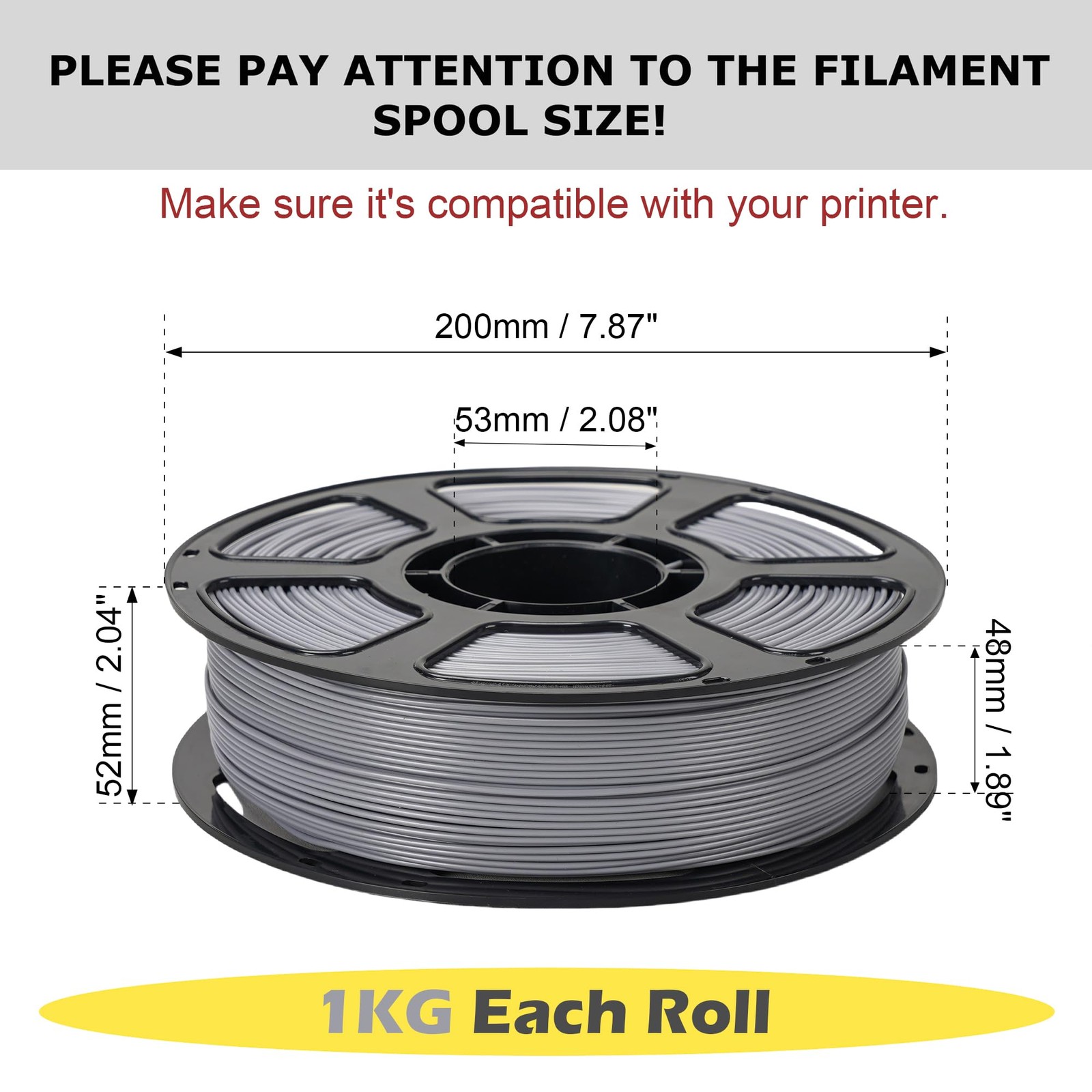 1.75 millimeters, 1kg*6-pla+ (Black+cement Grey+chocolate Brown+silvery…