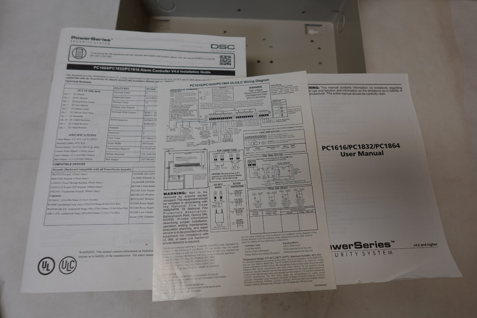 DSC PC1864NKCP01 PowerSeries PC1864 8-Zone Hybrid Alarm Control Panel (Cab Only)