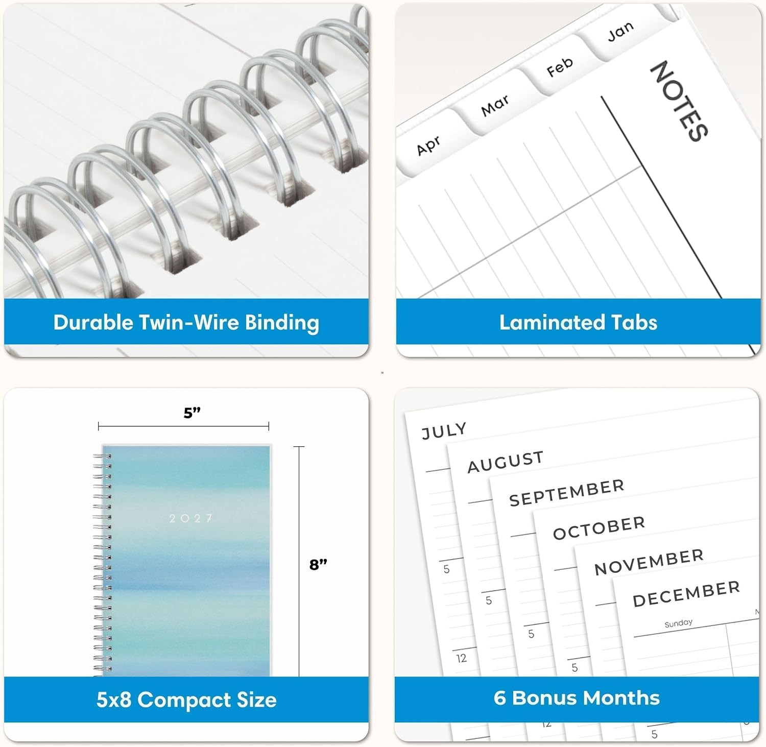 2027 Weekly and Monthly Planner Calendar, January 2027 – December 2027, 5″ X 8″,