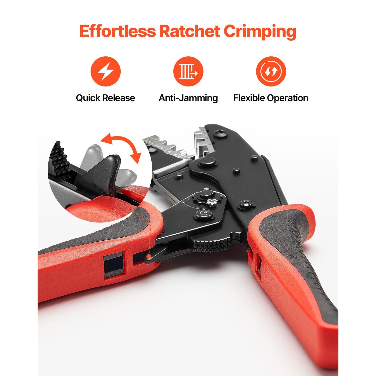 Heavy-Duty Ratcheting Crimping Tool for 24-10 AWG Electrical Projects