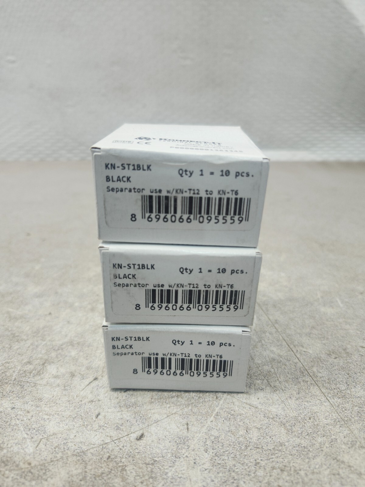 NEW IN BOX LOT OF 3 QTY 30 KONNECT-IT TERMINAL BLOCK SEPARTORS KN-ST1BLK BLACK