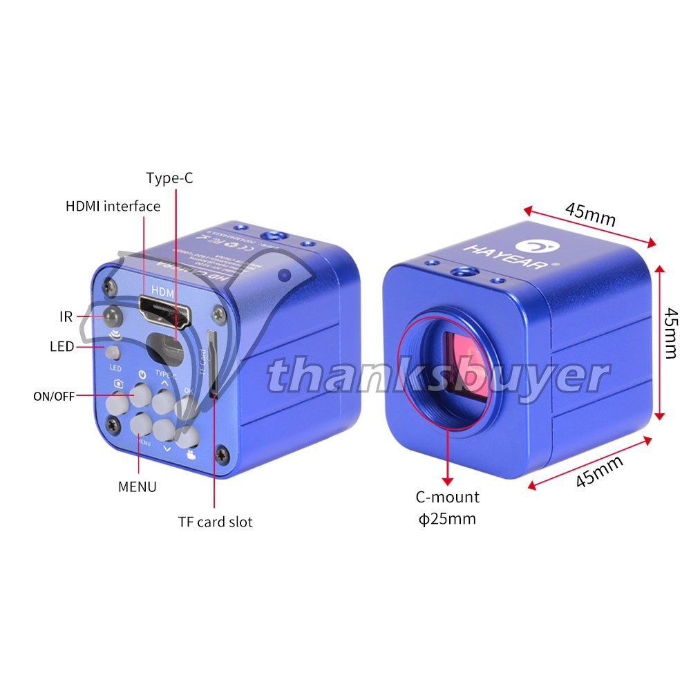 HY-5100 24MP USB Microscope Camera Full HD 1080P 2K HDMI Digital Electronic Cam